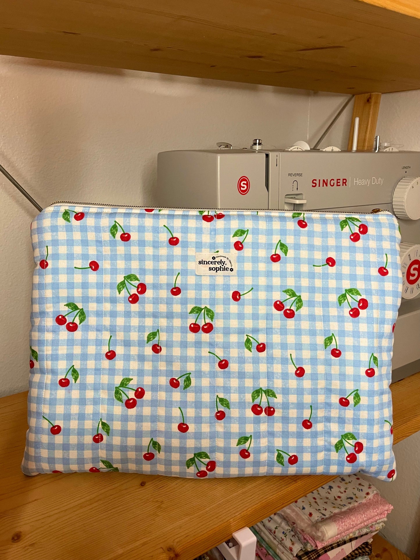 Plaid Cherry 13-inch Laptop Sleeve