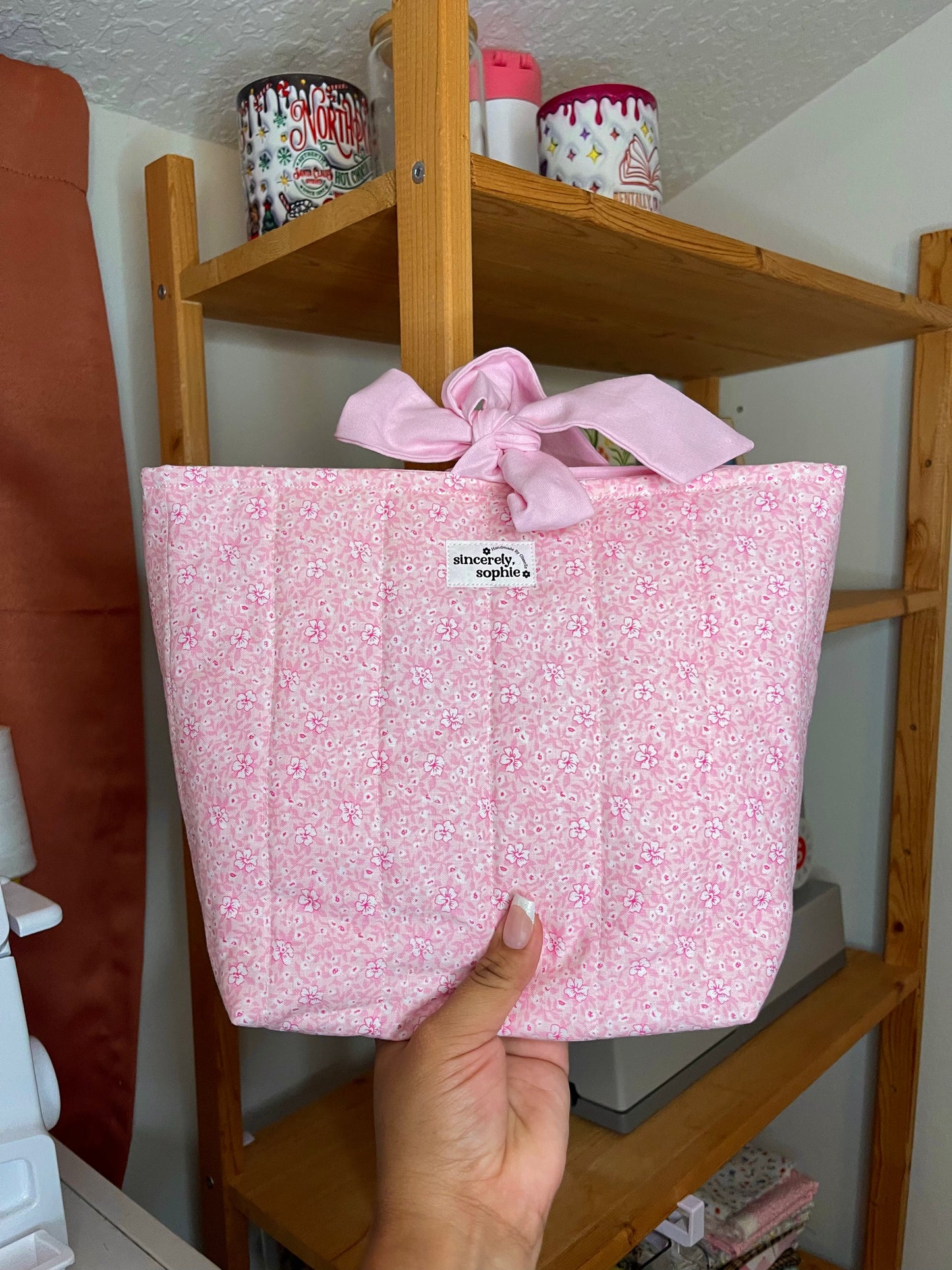 Pink Floral Bow Bible Sleeve