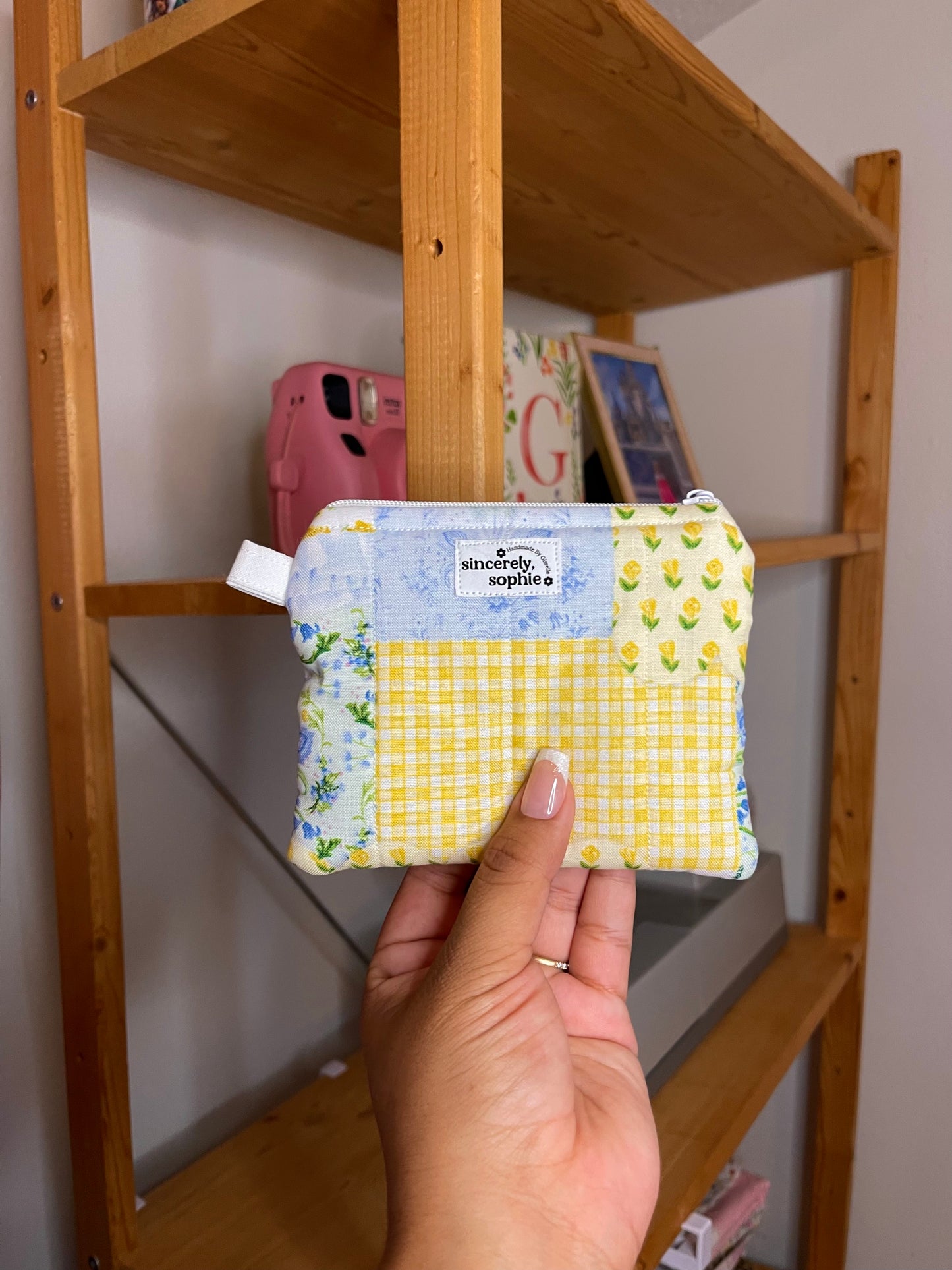 Blue Tulip Floral Keychain Wallet