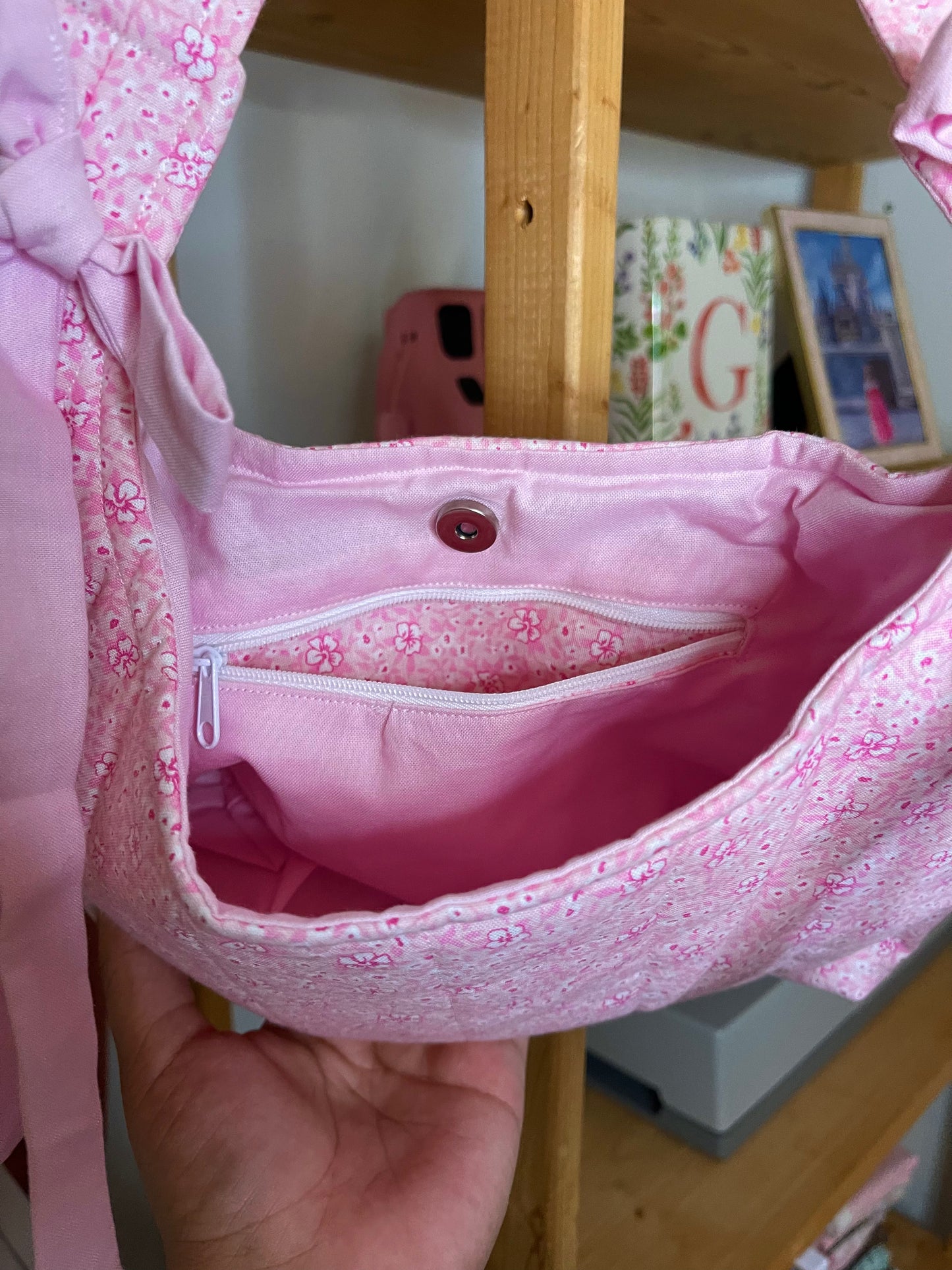 Pink Floral Slouchy Purse