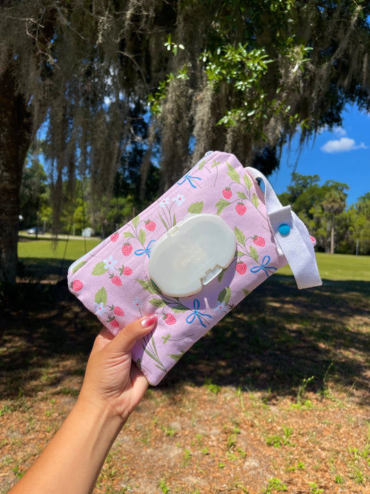 Strawberry Bow Wipe Pouch