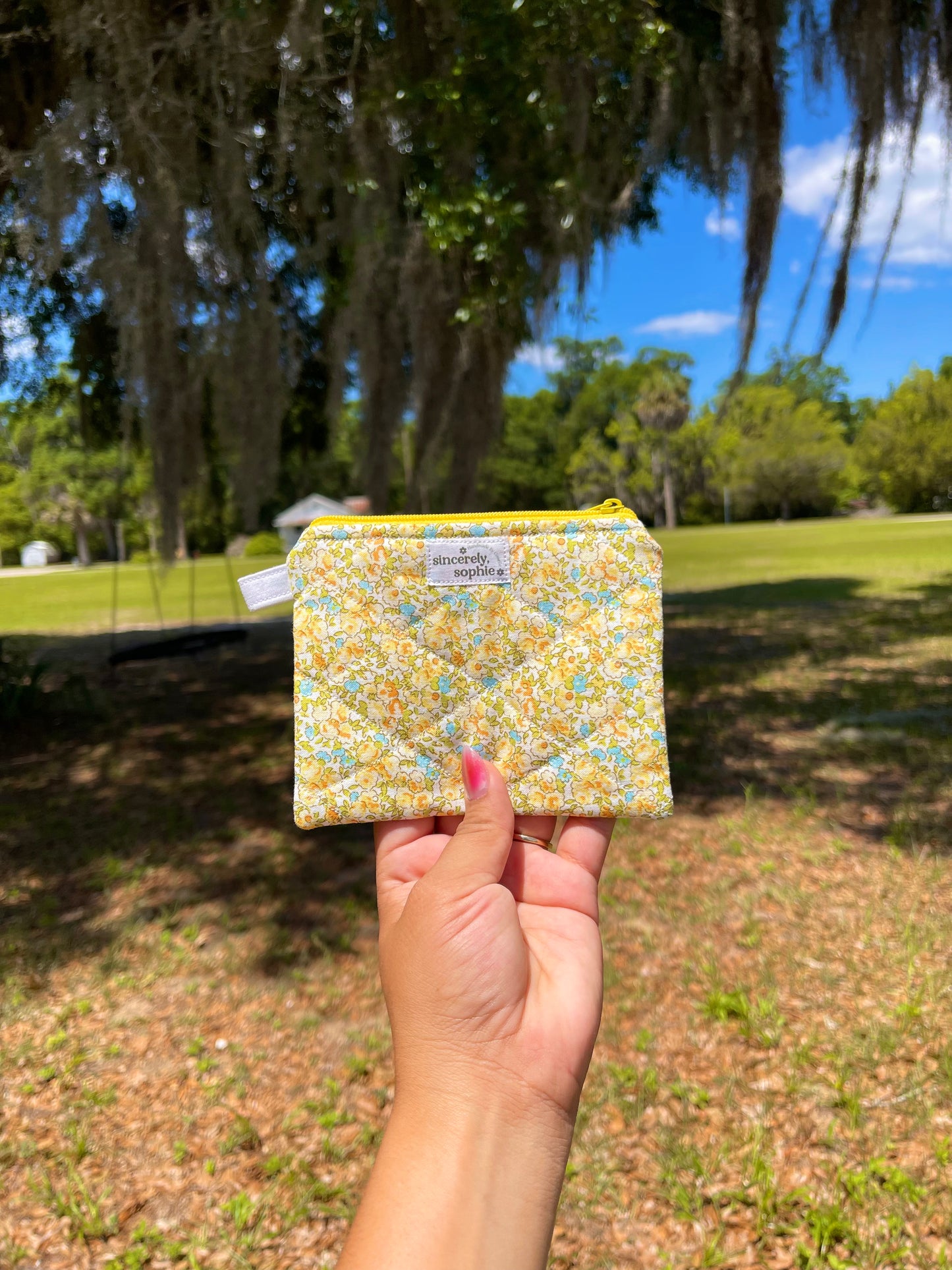 Yellow Floral Keychain Wallet