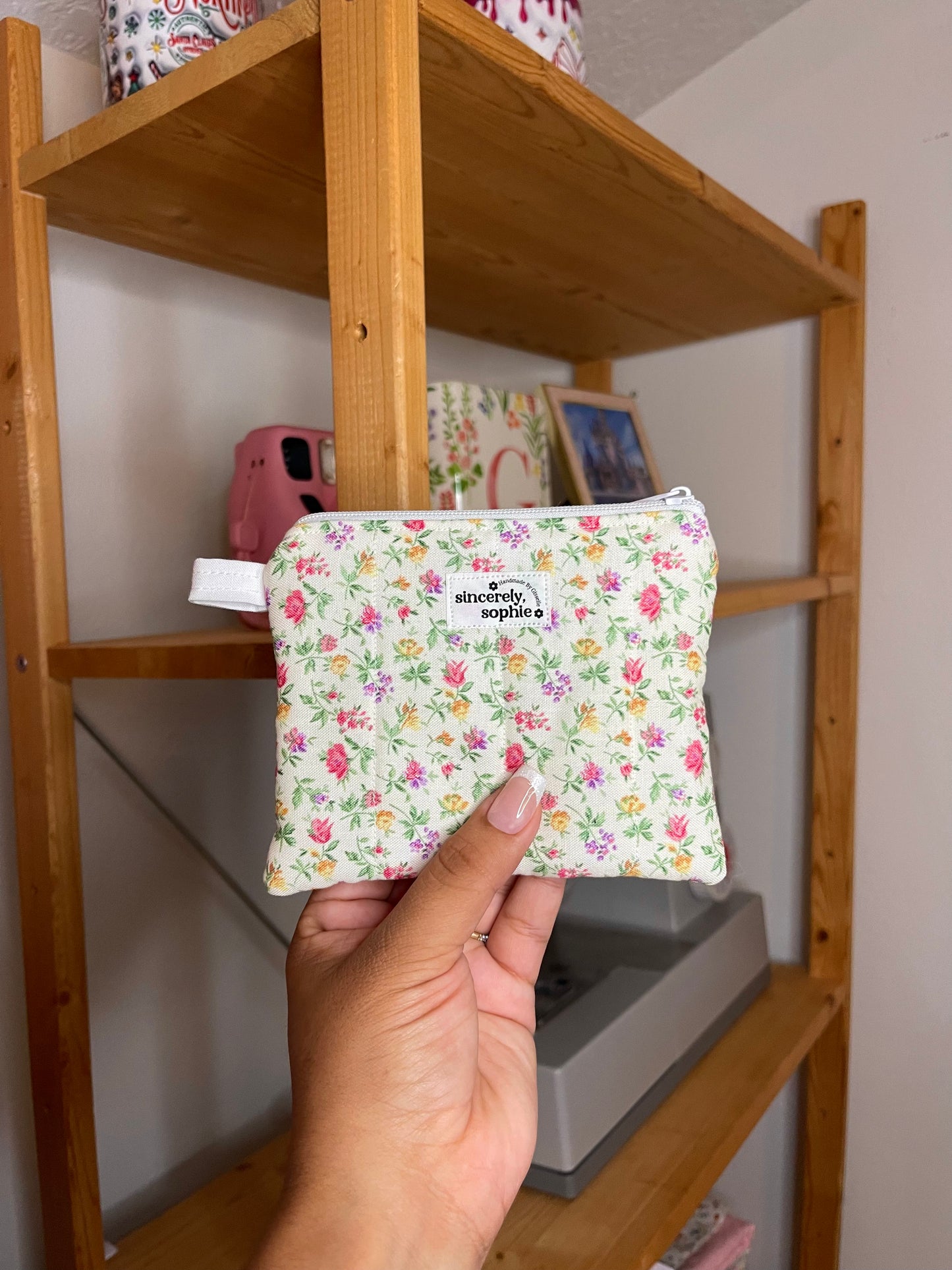 Off-White Floral Keychain Wallet