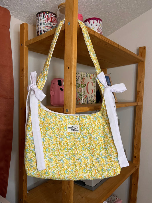 Yellow Floral Slouchy Purse