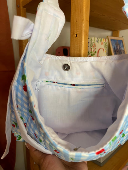 Blue Cherry Slouchy Purse