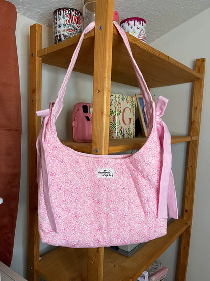 Pink Floral Slouchy Purse