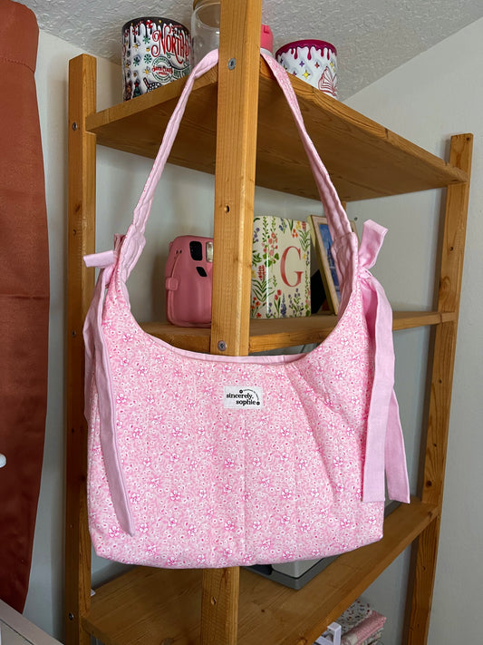 Pink Floral Slouchy Purse